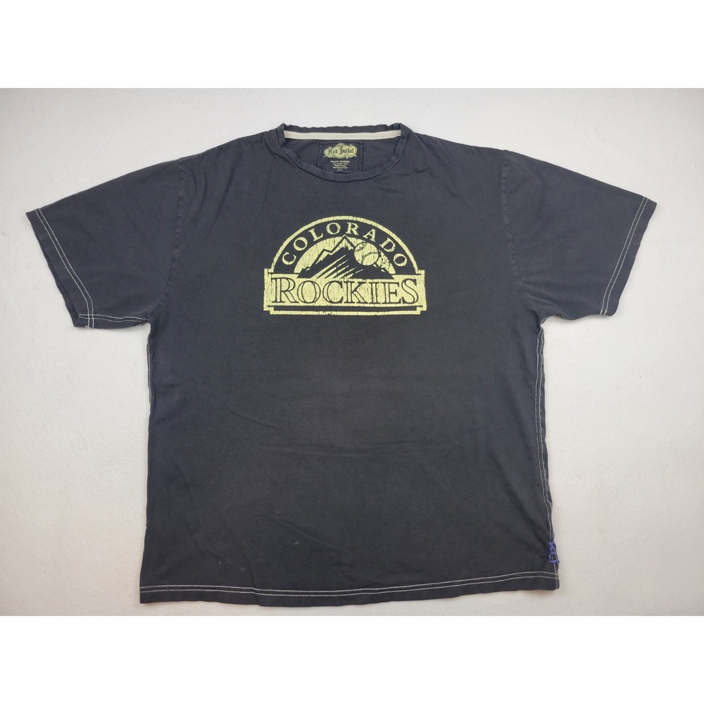 Red Jacket Brand Colorado Rockies Distressed Faded Style MLB Shirt Mens 2XL